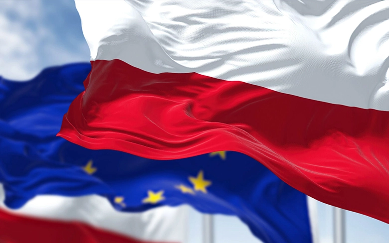 Polish and EU flags